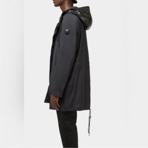 Rudsak Men’s Lightweight Windbreaker Rain Coat with Lambskin Hood